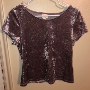 purple velvet t-shirt